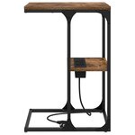 vidaXL Table de chevet Chêne fumé 41.5 x 26 x 60.5 cm