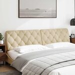 vidaXL Coussin de tête de lit crème 200 cm tissu