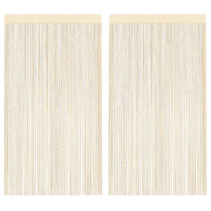 vidaXL Rideau en fils 2 Pièces 140 x 250 cm Crème