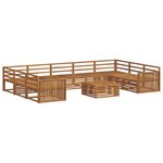 vidaXL Ensemble de canapés d'extérieur 10 Pièces Naturel