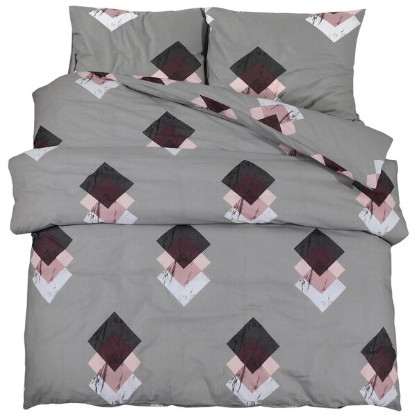 vidaXL Ensemble de housse de couette Gris 140x200 cm Coton