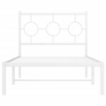 vidaXL Cadre de lit métal sans matelas avec tête de lit blanc 90x190cm