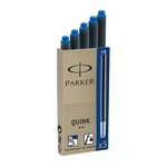 Etui de 5 Cartouches d'encre Quink Bleu Permanent PARKER