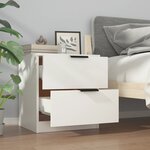vidaXL Tables de chevet 2 Pièces Blanc Bois d'ingénierie