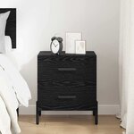 vidaXL Cabinet de chevet avec tiroir Chêne noir 40 x 35 x 47 5 cm