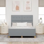 vidaXL Cadre de lit Gris clair 140x200 cm en tissu