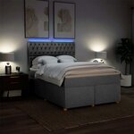 vidaXL Sommier à lattes de lit avec matelas Gris clair 160x200cm Tissu