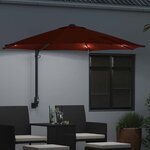 vidaXL Parasol de jardin Rouge et Noir 248 x 248 x 148 cm