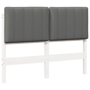 vidaXL Tête de lit capitonnée Blanc et gris clair 120 cm Pin massif