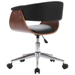 vidaXL Chaise pivotante à manger Noir Bois courbé et similicuir