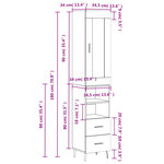 vidaXL Buffet haut Chêne fumé 34 5x34x180 cm Bois d'ingénierie