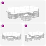 vidaXL Ensemble de canapé de jardin 6 Pièces Beige polyrotin