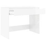vidaXL Bureau Blanc brillant 100 x 50 x 78 cm Bois d'ingénierie