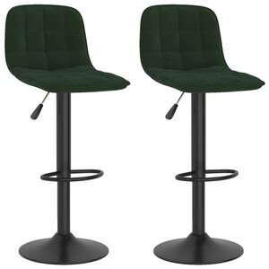 vidaXL Tabourets de bar lot de 2 vert foncé velours