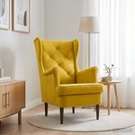 vidaXL Fauteuil Jaune Velours