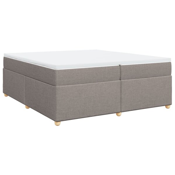 vidaXL Sommier à lattes de lit avec matelas Taupe 200x200 cm Tissu