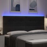 vidaXL Tête de lit avec des lumières à LED Noir 100 cm Velours