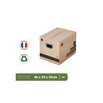 Pack and Move - Lot 20 cartons déménagement stockage livres - 40 x 30 x 30 cm - Poignées renforcées - 1 adhésif offert