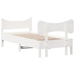 vidaXL Cadre de lit sans matelas blanc 75x190 cm bois de pin massif