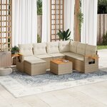 vidaXL Salon de jardin avec coussins 8 Pièces beige résine tressée