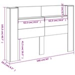 vidaXL Armoire tête de lit avec LED chêne fumé 160x16 5x103 5 cm