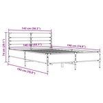vidaXL Cadre de lit sans matelas chêne fumé 140x190 cm