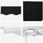 vidaXL Auvent Rétractable Noir 350 x 250 cm tissu