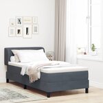 vidaXL Lit Box Spring avec Matelas Gris Foncé 90x200 cm en Velours