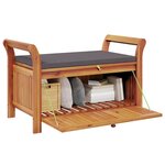 vidaXL Banc de rangement de jardin avec coussin 91 cm Bois d'acacia