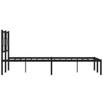 vidaXL Cadre de lit métal sans matelas avec tête de lit noir 140x190cm