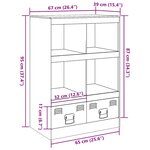 vidaXL Buffet jaune moutarde 67x39x95 cm acier