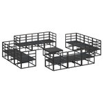vidaXL Ensemble de canapé de jardin avec coussin 13 Pièces Noir Aluminium