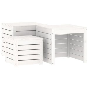 vidaXL Ensemble de boîtes de jardin 3 Pièces blanc bois de pin massif