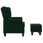 vidaXL Fauteuil avec repose-pied Vert foncé Tissu