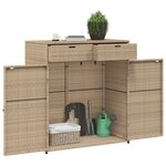vidaXL Armoire de rangement jardin beige 105x55x113 cm résine tressée