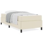 vidaXL Cadre de lit avec matelas Crème 100 x 200 cm Faux cuir
