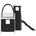 vidaXL Lit mezzanine pour enfants Blanc et Noir 90 x 190 cm Métал