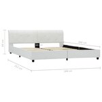 vidaXL Cadre de lit Blanc Similicuir 160x200 cm