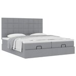 VidaXL Cadre de lit ottoman et matelas gris clair 200x200cm tissu