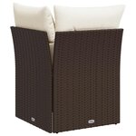 vidaXL Canapé d'angle de jardin avec coussins marron résine tressée