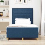 vidaXL Cadre de lit avec tête de lit Bleu 120 x 190 cm tissu
