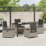 vidaXL Ensemble de salle à manger de jardin de 5 pièces en rattan poly gris clair