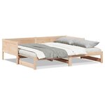vidaXL Lit Pull-out de Jour Marron 180 x 200 cm Bois massif en pin