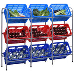 vidaXL Étagère de rangement pour 9 caisses Argenté 145x33x116 cm Acier