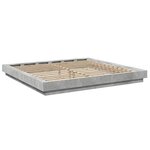 vidaXL Cadre de lit et lumières LED sans matelas gris béton 180x200 cm