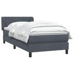 vidaXL Sommier à lattes de lit et matelas gris foncé 90x220 cm velours