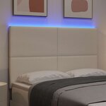 vidaXL Tête de lit LED Crème 144 cm Tissu en velours côtelé