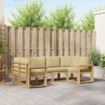 vidaXL Ensemble de canapés d'extérieur 6 pc Blanc et Beige