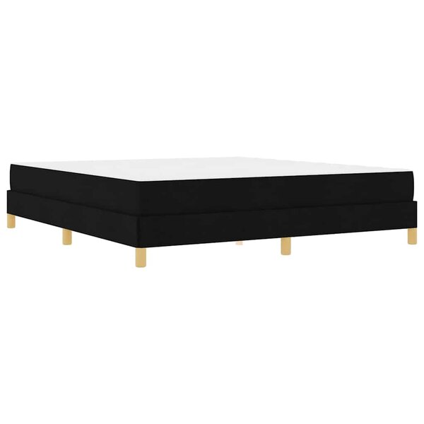 vidaXL Lit à ressorts Noir  Marron 180 x 200 cm Tissu  Bois Engineered