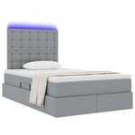 vidaXL Lit de rangement LED avec matelas Gris clair 120 x 200 cm Tissu